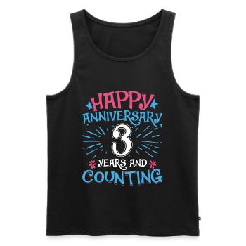 Wedding Happy Anniversary 3 Years and Counting - Men's Premium Organic Tank Top - black - Front - Michal (187cm)