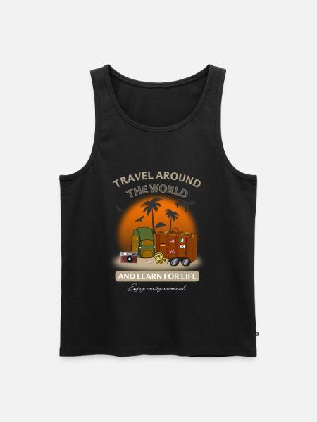 Cool motief voor uw vakantie en voor de reis - Mannen Premium Bio Tanktop - zwart