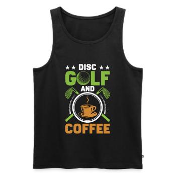 Amateurs de disc golf et de café sportif - Débardeur bio Premium Homme - noir - Devant - Michal (187cm)