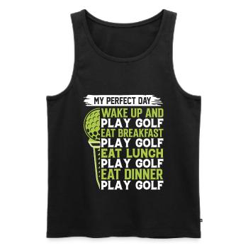 Ma journée parfaite Réveillez-vous et jouez au golf - Débardeur bio Premium Homme - noir - Devant - Michal (187cm)