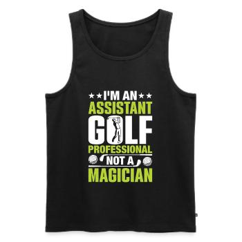 Dans le Un assistant professionnel de golf pas un magicien - Débardeur bio Premium Homme - noir - Devant - Michal (187cm)