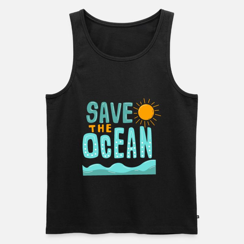 Save The Ocean - Männer Premium Bio Tank Top - Schwarz