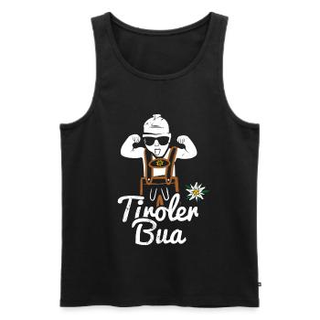 Bua tyrolienne avec pantalon en cuir Lausbua du Tyrol Costume - Débardeur bio Premium Homme - noir - Devant - Michal (187cm)