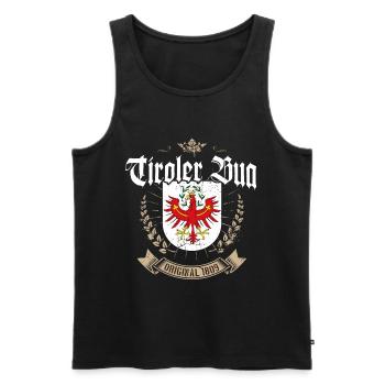 Tiroler Bua Tirol Wappen Adler Bekleidung - Männer Premium Bio Tank Top - Schwarz - Vorne - Michal (187cm)