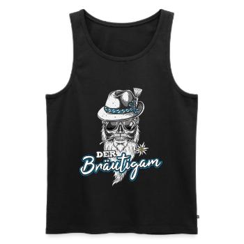 JGA Männer Junggesellenabschied Tracht Bayern Berg - Männer Premium Bio Tank Top - Schwarz - Vorne - AI Model Male 178 light (178cm)