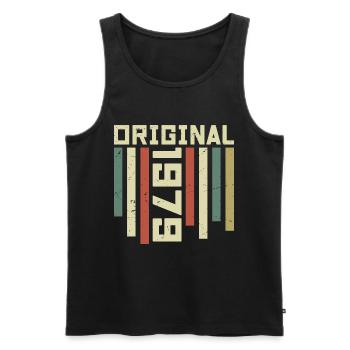 1979 Retro Gift 1979 45th Anniversary Gift - Men's Premium Organic Tank Top - black - Front - Michal (187cm)