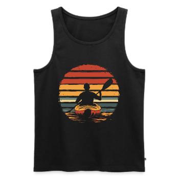Kayak vintage Kayakfahrer - Männer Premium Bio Tank Top - Schwarz - Vorne - AI Model Male 178 light (178cm)