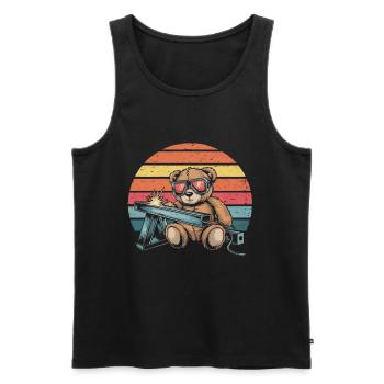 Teddybär Schweißer schweißen Stahlbau Metallbau - Männer Premium Bio Tank Top - Schwarz - Vorne - AI Model Male 178 light (178cm)
