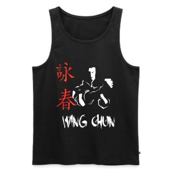 Wing chun Wingtsun Chinese symbols font - Men's Premium Organic Tank Top - black - Front - AI Model Male 178 light (178cm)