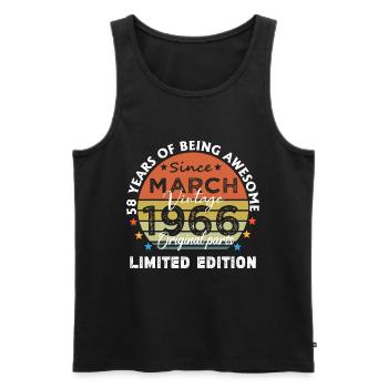 58 Jahre alt Baujahr 1966 Jahrgang März 1966 - Männer Premium Bio Tank Top - Schwarz - Vorne - Michal (187cm)
