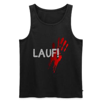 lauf renn blut halloween spruch geschenk idee - Männer Premium Bio Tank Top - Schwarz - Vorne - Michal (187cm)