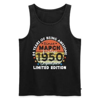 74 Years Old Made In 1950 Vintage March 1950 - Men's Premium Organic Tank Top - black - Front - Michal (187cm)