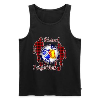 Scotland nation football red tartan stand together - Men's Premium Organic Tank Top - black - Front - AI Model Male 178 light (178cm)