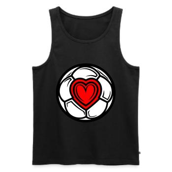 Amour du coeur de football - Débardeur bio Premium Homme - noir - Devant - AI Model Male 178 light (178cm)