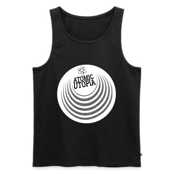 Atomic Utopia - Concentric Orb - Men's Premium Organic Tank Top - black - Front - AI Model Male 178 light (178cm)