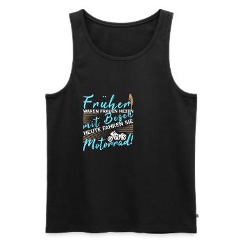 Bikerfrau Bikerhexe Bikerin Geschenk Besen Bike - Männer Premium Bio Tank Top - Schwarz - Vorne - AI Model Male 178 light (178cm)