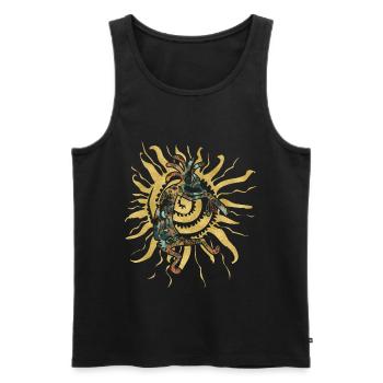 Kokopelli Musican Plays For The Sun 1 - Männer Premium Bio Tank Top - Schwarz - Vorne - AI Model Male 178 light (178cm)