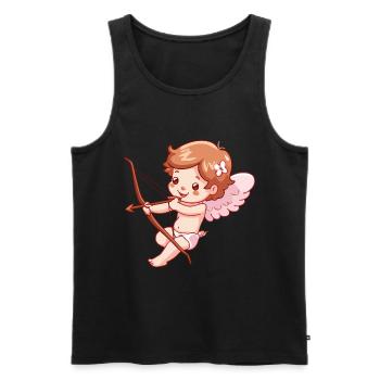 Ange de la Saint-Valentin en amour Cupidon - Débardeur bio Premium Homme - noir - Devant - AI Model Male 178 light (178cm)