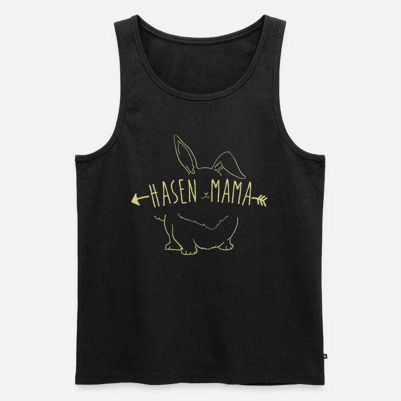 Hasen Mama - Männer Premium Bio Tank Top - Schwarz