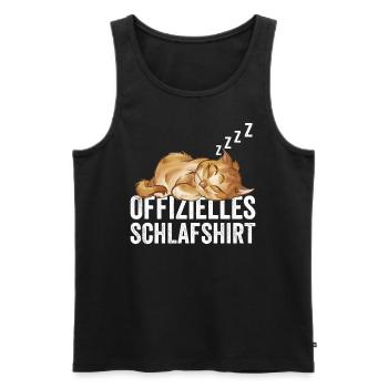 Chemise de sommeil officielle Chat - Débardeur bio Premium Homme - noir - Devant - Michal (187cm)