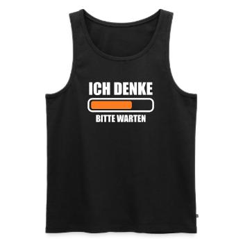 Ich denke bitte warten - Männer Premium Bio Tank Top - Schwarz - Vorne - AI Model Male 178 light (178cm)