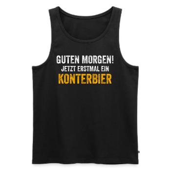 Buveur de bière Bière - Débardeur bio Premium Homme - noir - Devant - AI Model Male 178 light (178cm)
