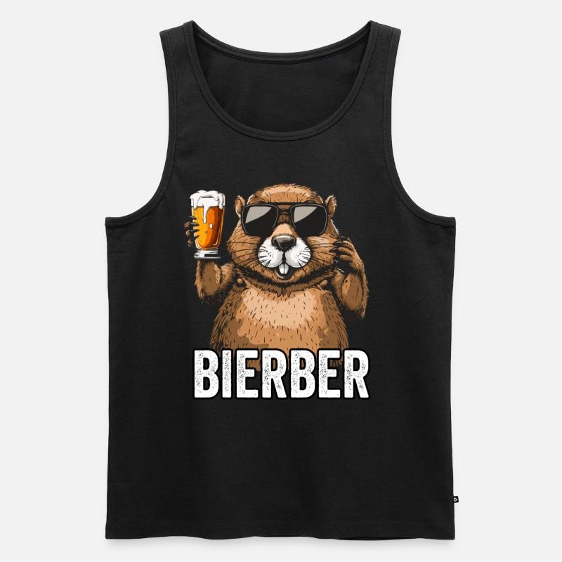 Bierber Beer Drinker - Men's Premium Organic Tank Top - black