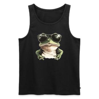 Frosch - Männer Premium Bio Tank Top - Schwarz - Vorne - AI Model Male 178 light (178cm)