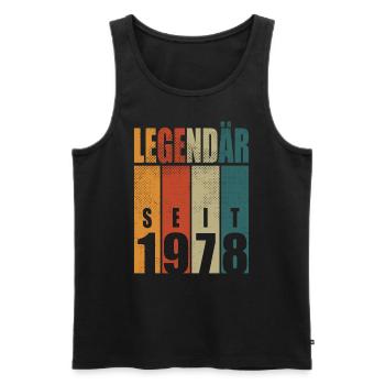 Birthday Saying Legendary since 1978 Vintage - Men's Premium Organic Tank Top - black - Front - Michal (187cm)