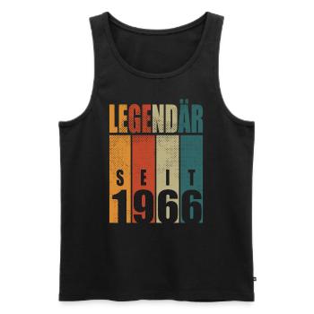 Anniversaire Dicton Légendaire Depuis 1966 Millésime - Débardeur bio Premium Homme - noir - Devant - Michal (187cm)