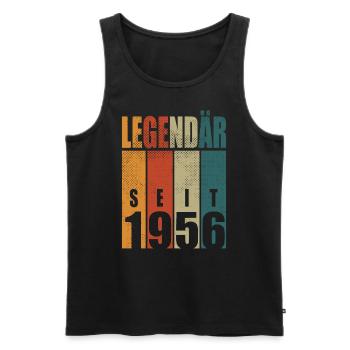 Birthday Saying Legendary Since 1956 Vintage - Men's Premium Organic Tank Top - black - Front - Michal (187cm)