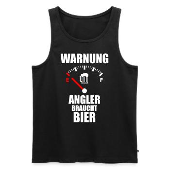 ANGLER Dire bière - Débardeur bio Premium Homme - noir - Devant - AI Model Male 178 light (178cm)