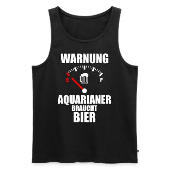 AQUARIANER Spruch Bier - Männer Premium Bio Tank Top - Schwarz - Vorne - Michal (187cm)