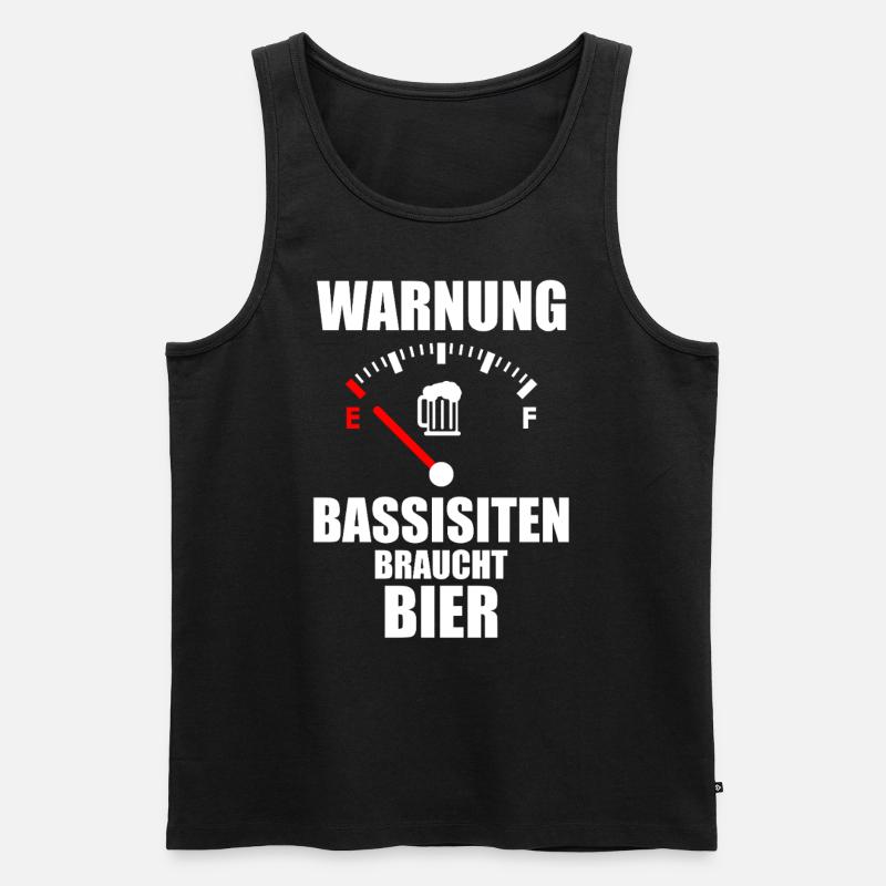 BASSISITEN Spruch Bier - Männer Premium Bio Tank Top - Schwarz