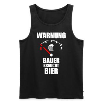 Bière BAUER Spruch - Débardeur bio Premium Homme - noir - Devant - Michal (187cm)