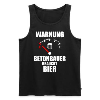 BETONBAUER Spruch Bier - Männer Premium Bio Tank Top - Schwarz - Vorne - Michal (187cm)