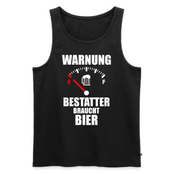 UNDERTAKER Saying Beer - Men's Premium Organic Tank Top - black - Front - AI Model Male 178 light (178cm)