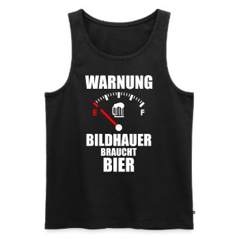 SCULPTOR Saying Beer - Men's Premium Organic Tank Top - black - Front - Michal (187cm)