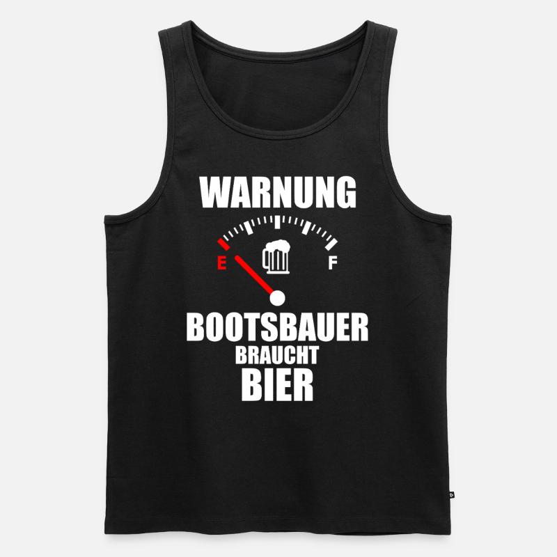 BOOTSBAUER Spruch Bier - Männer Premium Bio Tank Top - Schwarz