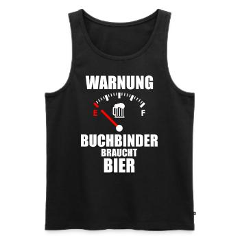 BUCHBINDER Spruch Bier - Männer Premium Bio Tank Top - Schwarz - Vorne - AI Model Male 178 light (178cm)