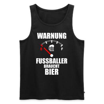 FUSSBALLER Spruch Bier - Männer Premium Bio Tank Top - Schwarz - Vorne - Michal (187cm)