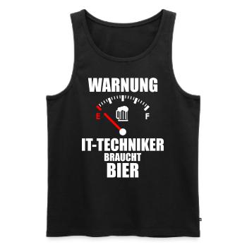IT-TECHNIKER Spruch Bier - Men's Premium Organic Tank Top - black - Front - AI Model Male 178 light (178cm)