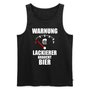 LACKIERER Spruch Bier - Männer Premium Bio Tank Top - Schwarz - Vorne - AI Model Male 178 light (178cm)