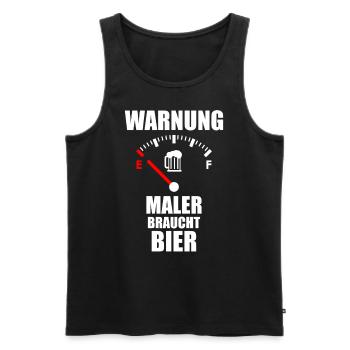 MALER Spruch Bier - Männer Premium Bio Tank Top - Schwarz - Vorne - AI Model Male 178 light (178cm)