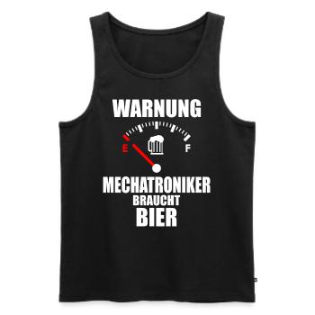 Mécatronicien Technicien Dire Bière - Débardeur bio Premium Homme - noir - Devant - AI Model Male 178 light (178cm)