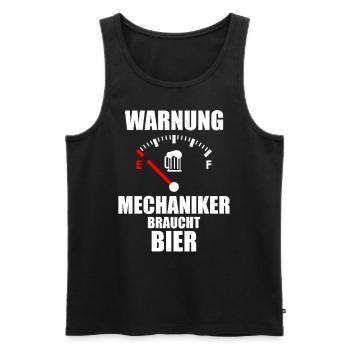 MECHANIKER Spruch Bier - Männer Premium Bio Tank Top - Schwarz - Vorne - Michal (187cm)