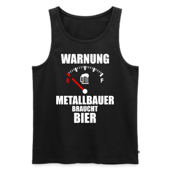 METALLBAUER Spruch Bier - Männer Premium Bio Tank Top - Schwarz - Vorne - AI Model Male 178 light (178cm)