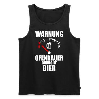 OFENBAUER Spruch Bier - Männer Premium Bio Tank Top - Schwarz - Vorne - AI Model Male 178 light (178cm)