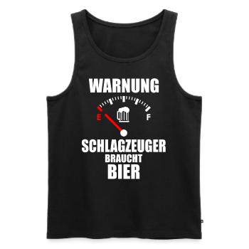 DRUMMER Dire bière - Débardeur bio Premium Homme - noir - Devant - Michal (187cm)