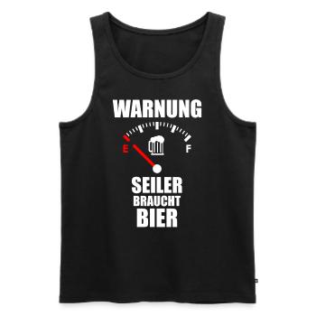 SEILER Spruch Bier - Männer Premium Bio Tank Top - Schwarz - Vorne - AI Model Male 178 light (178cm)